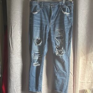American Eagle Outfitters Ripped Skinny Jeans in Blue